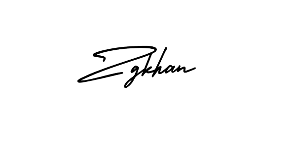 Zgkhan stylish signature style. Best Handwritten Sign (AmerikaSignatureDemo-Regular) for my name. Handwritten Signature Collection Ideas for my name Zgkhan. Zgkhan signature style 3 images and pictures png