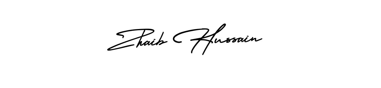 Zhaib Hussain stylish signature style. Best Handwritten Sign (AmerikaSignatureDemo-Regular) for my name. Handwritten Signature Collection Ideas for my name Zhaib Hussain. Zhaib Hussain signature style 3 images and pictures png