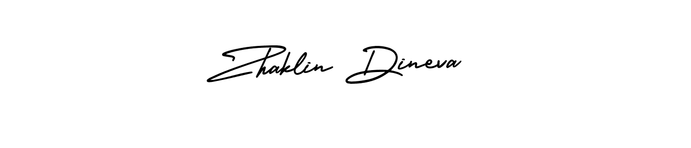 It looks lik you need a new signature style for name Zhaklin Dineva. Design unique handwritten (AmerikaSignatureDemo-Regular) signature with our free signature maker in just a few clicks. Zhaklin Dineva signature style 3 images and pictures png