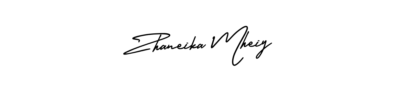 This is the best signature style for the Zhaneika Mheiy name. Also you like these signature font (AmerikaSignatureDemo-Regular). Mix name signature. Zhaneika Mheiy signature style 3 images and pictures png