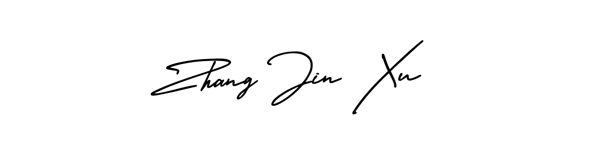 You should practise on your own different ways (AmerikaSignatureDemo-Regular) to write your name (Zhang Jin Xu) in signature. don't let someone else do it for you. Zhang Jin Xu signature style 3 images and pictures png