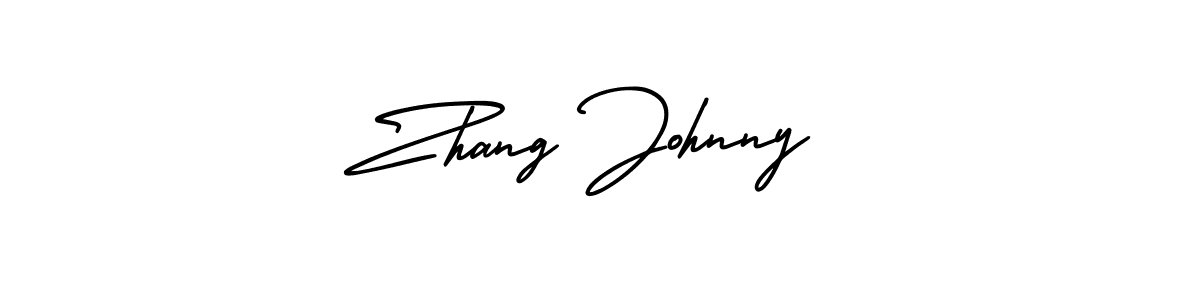 Zhang Johnny stylish signature style. Best Handwritten Sign (AmerikaSignatureDemo-Regular) for my name. Handwritten Signature Collection Ideas for my name Zhang Johnny. Zhang Johnny signature style 3 images and pictures png