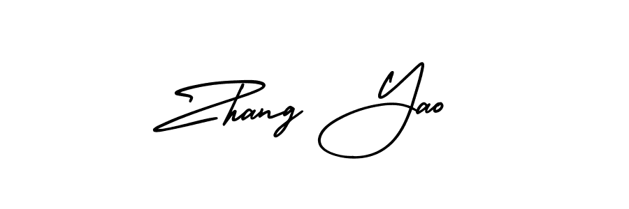 You should practise on your own different ways (AmerikaSignatureDemo-Regular) to write your name (Zhang Yao) in signature. don't let someone else do it for you. Zhang Yao signature style 3 images and pictures png