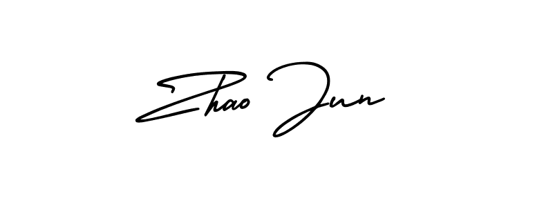 Make a beautiful signature design for name Zhao Jun. With this signature (AmerikaSignatureDemo-Regular) style, you can create a handwritten signature for free. Zhao Jun signature style 3 images and pictures png