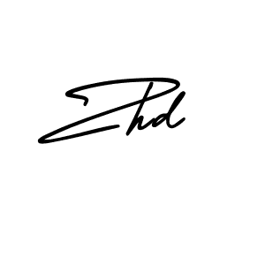 Make a beautiful signature design for name Zhd. With this signature (AmerikaSignatureDemo-Regular) style, you can create a handwritten signature for free. Zhd signature style 3 images and pictures png