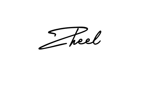 Create a beautiful signature design for name Zheel. With this signature (AmerikaSignatureDemo-Regular) fonts, you can make a handwritten signature for free. Zheel signature style 3 images and pictures png