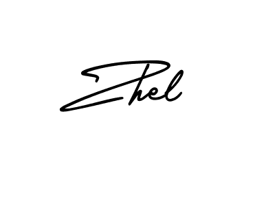 The best way (AmerikaSignatureDemo-Regular) to make a short signature is to pick only two or three words in your name. The name Zhel include a total of six letters. For converting this name. Zhel signature style 3 images and pictures png
