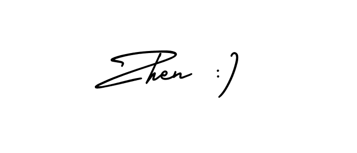 Once you've used our free online signature maker to create your best signature AmerikaSignatureDemo-Regular style, it's time to enjoy all of the benefits that Zhen :) name signing documents. Zhen :) signature style 3 images and pictures png