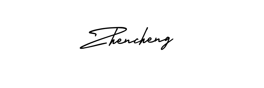 Use a signature maker to create a handwritten signature online. With this signature software, you can design (AmerikaSignatureDemo-Regular) your own signature for name Zhencheng. Zhencheng signature style 3 images and pictures png