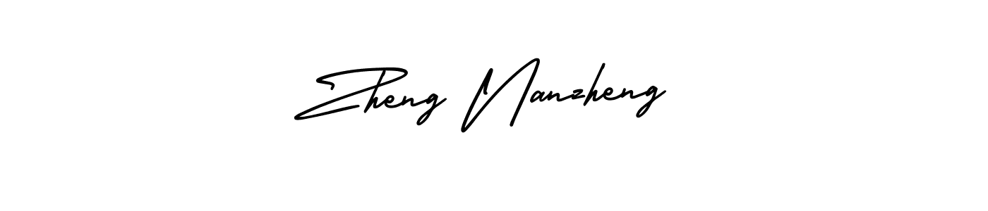 How to make Zheng Nanzheng name signature. Use AmerikaSignatureDemo-Regular style for creating short signs online. This is the latest handwritten sign. Zheng Nanzheng signature style 3 images and pictures png
