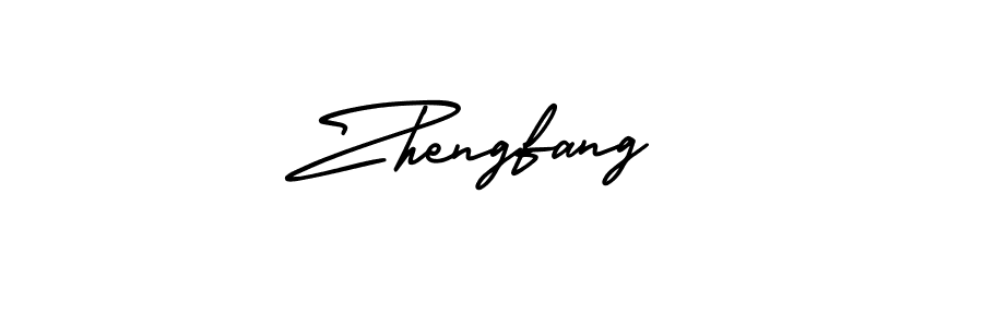 Make a beautiful signature design for name Zhengfang. With this signature (AmerikaSignatureDemo-Regular) style, you can create a handwritten signature for free. Zhengfang signature style 3 images and pictures png