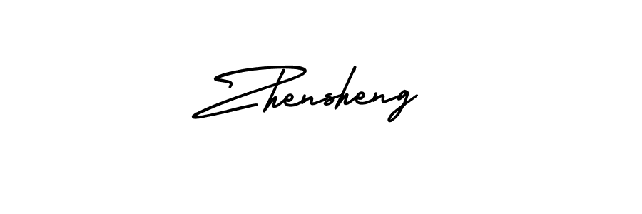 AmerikaSignatureDemo-Regular is a professional signature style that is perfect for those who want to add a touch of class to their signature. It is also a great choice for those who want to make their signature more unique. Get Zhensheng name to fancy signature for free. Zhensheng signature style 3 images and pictures png