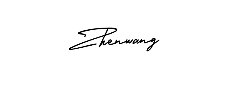 How to make Zhenwang name signature. Use AmerikaSignatureDemo-Regular style for creating short signs online. This is the latest handwritten sign. Zhenwang signature style 3 images and pictures png