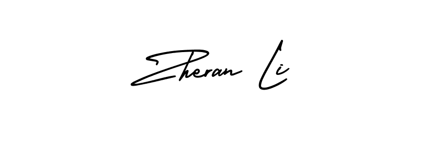 This is the best signature style for the Zheran Li name. Also you like these signature font (AmerikaSignatureDemo-Regular). Mix name signature. Zheran Li signature style 3 images and pictures png