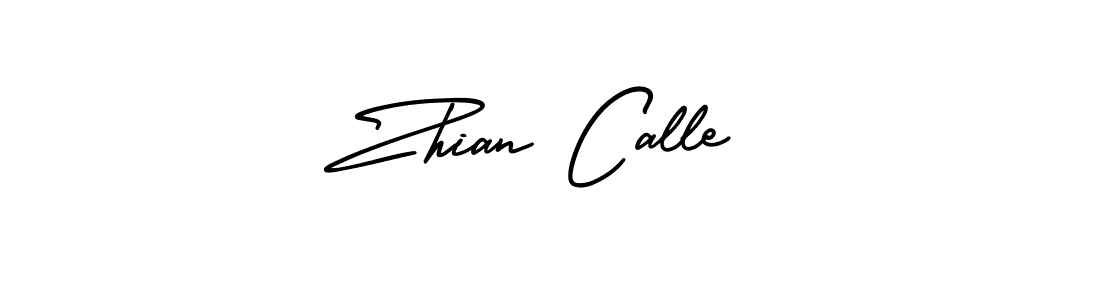 How to make Zhian Calle name signature. Use AmerikaSignatureDemo-Regular style for creating short signs online. This is the latest handwritten sign. Zhian Calle signature style 3 images and pictures png