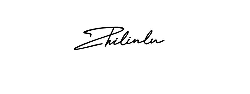 You should practise on your own different ways (AmerikaSignatureDemo-Regular) to write your name (Zhilinlu) in signature. don't let someone else do it for you. Zhilinlu signature style 3 images and pictures png