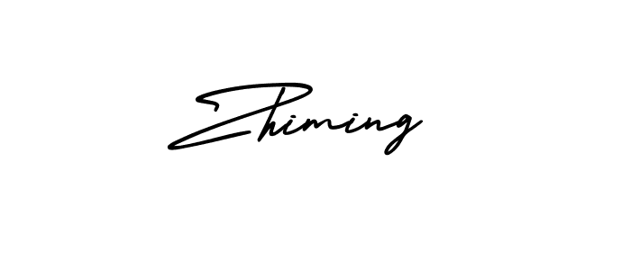 Make a beautiful signature design for name Zhiming. With this signature (AmerikaSignatureDemo-Regular) style, you can create a handwritten signature for free. Zhiming signature style 3 images and pictures png