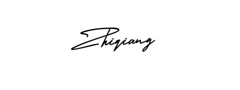 How to make Zhiqiang name signature. Use AmerikaSignatureDemo-Regular style for creating short signs online. This is the latest handwritten sign. Zhiqiang signature style 3 images and pictures png