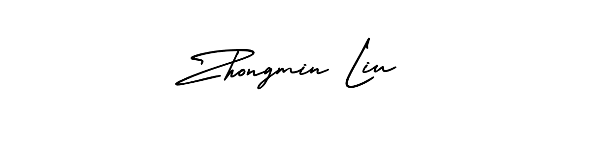 Design your own signature with our free online signature maker. With this signature software, you can create a handwritten (AmerikaSignatureDemo-Regular) signature for name Zhongmin Liu. Zhongmin Liu signature style 3 images and pictures png