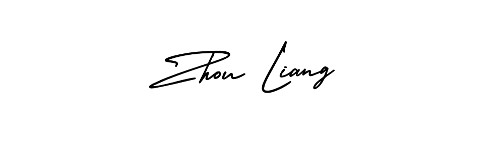 Design your own signature with our free online signature maker. With this signature software, you can create a handwritten (AmerikaSignatureDemo-Regular) signature for name Zhou Liang. Zhou Liang signature style 3 images and pictures png