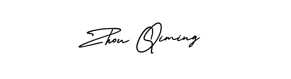 How to make Zhou Qiming signature? AmerikaSignatureDemo-Regular is a professional autograph style. Create handwritten signature for Zhou Qiming name. Zhou Qiming signature style 3 images and pictures png