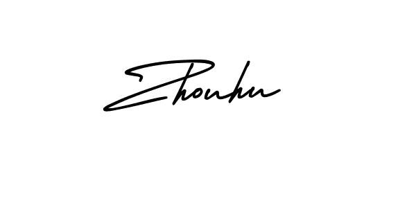 AmerikaSignatureDemo-Regular is a professional signature style that is perfect for those who want to add a touch of class to their signature. It is also a great choice for those who want to make their signature more unique. Get Zhouhu name to fancy signature for free. Zhouhu signature style 3 images and pictures png
