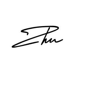 You should practise on your own different ways (AmerikaSignatureDemo-Regular) to write your name (Zhu) in signature. don't let someone else do it for you. Zhu signature style 3 images and pictures png