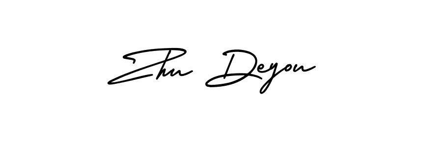 Make a beautiful signature design for name Zhu Deyou. With this signature (AmerikaSignatureDemo-Regular) style, you can create a handwritten signature for free. Zhu Deyou signature style 3 images and pictures png