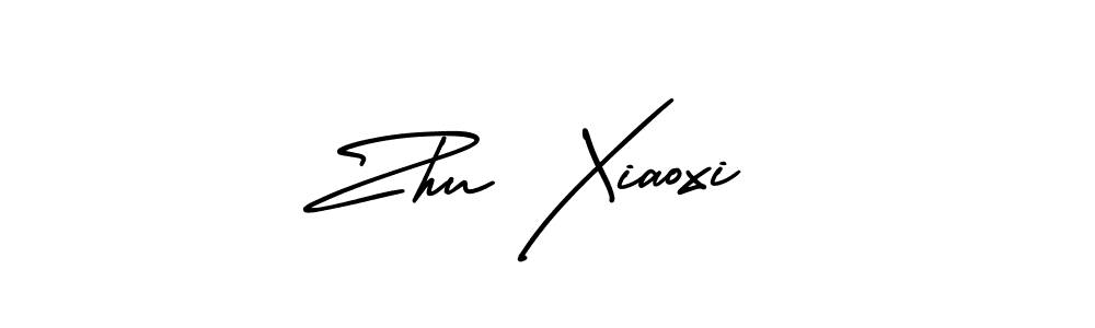 You should practise on your own different ways (AmerikaSignatureDemo-Regular) to write your name (Zhu Xiaoxi) in signature. don't let someone else do it for you. Zhu Xiaoxi signature style 3 images and pictures png