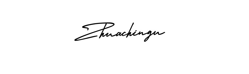 Zhuachingu stylish signature style. Best Handwritten Sign (AmerikaSignatureDemo-Regular) for my name. Handwritten Signature Collection Ideas for my name Zhuachingu. Zhuachingu signature style 3 images and pictures png