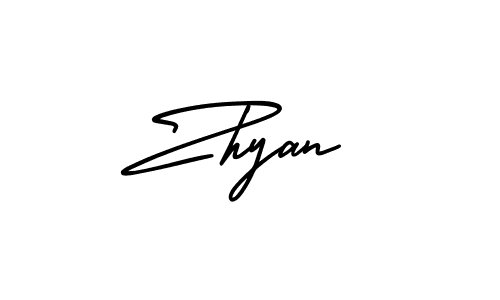 Create a beautiful signature design for name Zhyan. With this signature (AmerikaSignatureDemo-Regular) fonts, you can make a handwritten signature for free. Zhyan signature style 3 images and pictures png