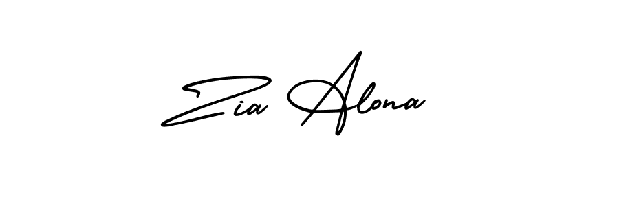 The best way (AmerikaSignatureDemo-Regular) to make a short signature is to pick only two or three words in your name. The name Zia Alona include a total of six letters. For converting this name. Zia Alona signature style 3 images and pictures png