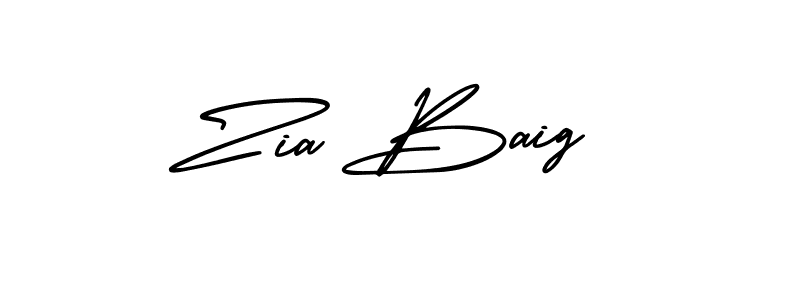 How to make Zia Baig name signature. Use AmerikaSignatureDemo-Regular style for creating short signs online. This is the latest handwritten sign. Zia Baig signature style 3 images and pictures png