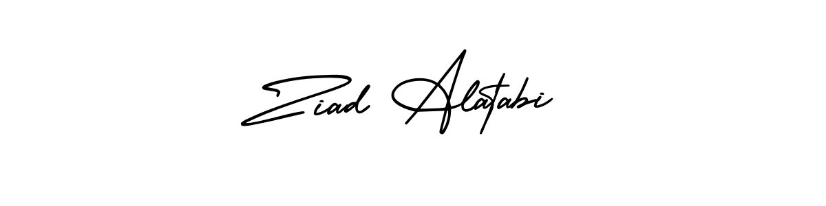 The best way (AmerikaSignatureDemo-Regular) to make a short signature is to pick only two or three words in your name. The name Ziad Alatabi include a total of six letters. For converting this name. Ziad Alatabi signature style 3 images and pictures png