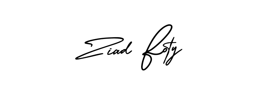 Ziad Foty stylish signature style. Best Handwritten Sign (AmerikaSignatureDemo-Regular) for my name. Handwritten Signature Collection Ideas for my name Ziad Foty. Ziad Foty signature style 3 images and pictures png