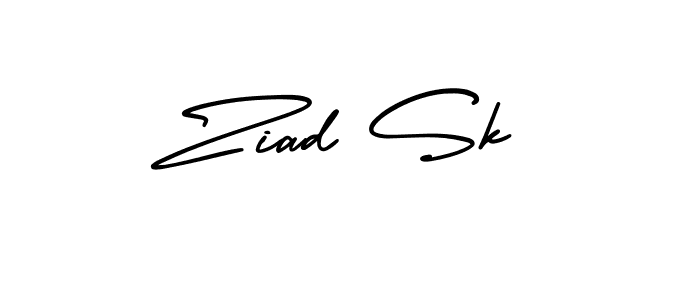 The best way (AmerikaSignatureDemo-Regular) to make a short signature is to pick only two or three words in your name. The name Ziad Sk include a total of six letters. For converting this name. Ziad Sk signature style 3 images and pictures png
