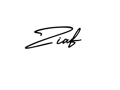 How to make Ziaf name signature. Use AmerikaSignatureDemo-Regular style for creating short signs online. This is the latest handwritten sign. Ziaf signature style 3 images and pictures png