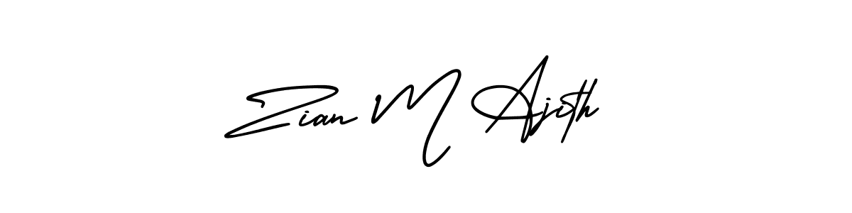 It looks lik you need a new signature style for name Zian M Ajith. Design unique handwritten (AmerikaSignatureDemo-Regular) signature with our free signature maker in just a few clicks. Zian M Ajith signature style 3 images and pictures png