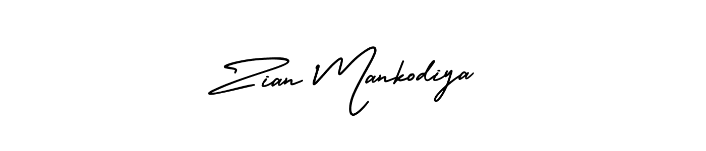 How to make Zian Mankodiya name signature. Use AmerikaSignatureDemo-Regular style for creating short signs online. This is the latest handwritten sign. Zian Mankodiya signature style 3 images and pictures png