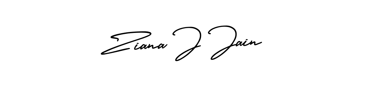 Make a beautiful signature design for name Ziana J Jain. With this signature (AmerikaSignatureDemo-Regular) style, you can create a handwritten signature for free. Ziana J Jain signature style 3 images and pictures png