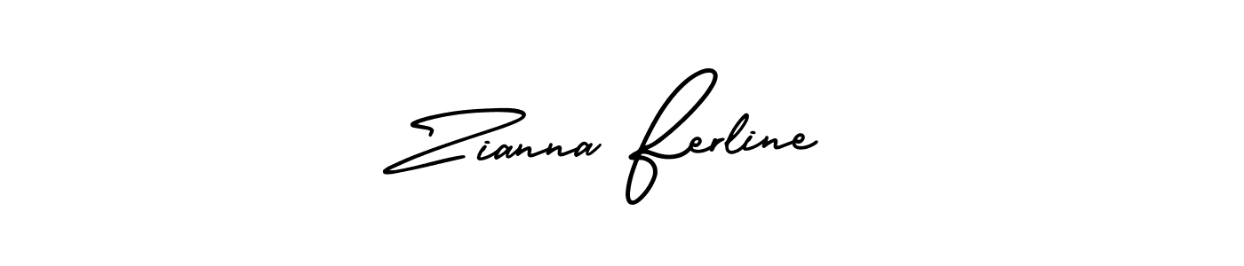 Zianna Ferline stylish signature style. Best Handwritten Sign (AmerikaSignatureDemo-Regular) for my name. Handwritten Signature Collection Ideas for my name Zianna Ferline. Zianna Ferline signature style 3 images and pictures png