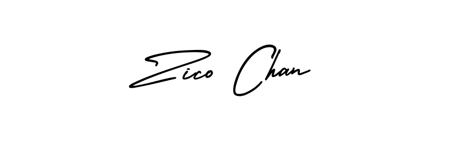 The best way (AmerikaSignatureDemo-Regular) to make a short signature is to pick only two or three words in your name. The name Zico Chan include a total of six letters. For converting this name. Zico Chan signature style 3 images and pictures png