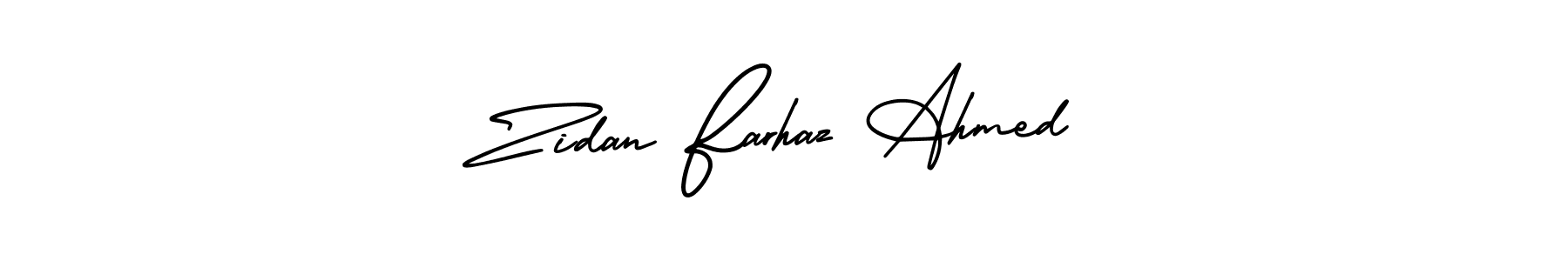 Use a signature maker to create a handwritten signature online. With this signature software, you can design (AmerikaSignatureDemo-Regular) your own signature for name Zidan Farhaz Ahmed. Zidan Farhaz Ahmed signature style 3 images and pictures png