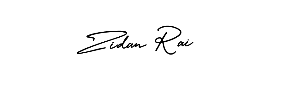 The best way (AmerikaSignatureDemo-Regular) to make a short signature is to pick only two or three words in your name. The name Zidan Rai include a total of six letters. For converting this name. Zidan Rai signature style 3 images and pictures png