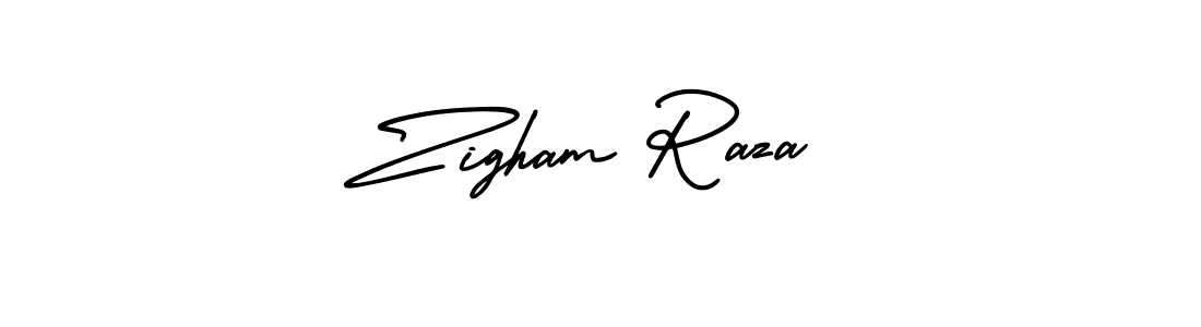 How to make Zigham Raza signature? AmerikaSignatureDemo-Regular is a professional autograph style. Create handwritten signature for Zigham Raza name. Zigham Raza signature style 3 images and pictures png