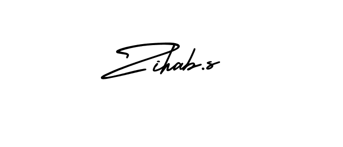 You should practise on your own different ways (AmerikaSignatureDemo-Regular) to write your name (Zihab.s) in signature. don't let someone else do it for you. Zihab.s signature style 3 images and pictures png
