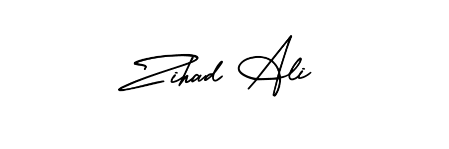How to make Zihad Ali name signature. Use AmerikaSignatureDemo-Regular style for creating short signs online. This is the latest handwritten sign. Zihad Ali signature style 3 images and pictures png