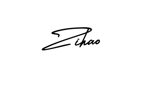 Create a beautiful signature design for name Zihao. With this signature (AmerikaSignatureDemo-Regular) fonts, you can make a handwritten signature for free. Zihao signature style 3 images and pictures png