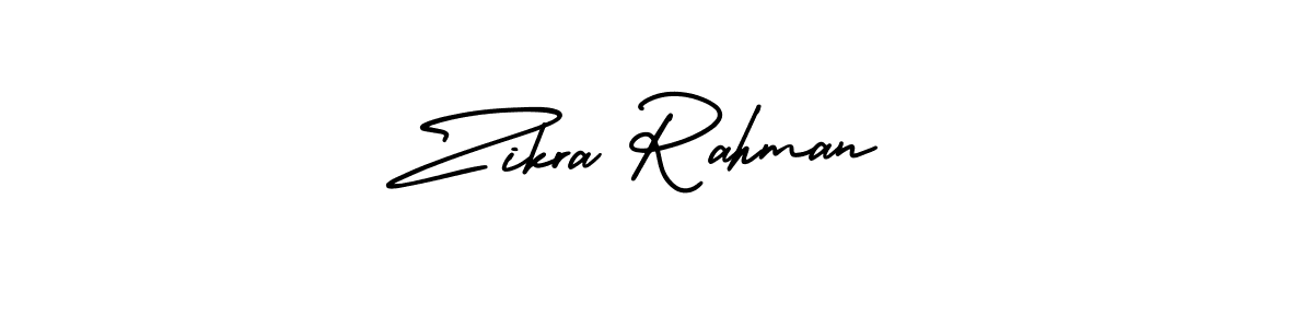 How to make Zikra Rahman name signature. Use AmerikaSignatureDemo-Regular style for creating short signs online. This is the latest handwritten sign. Zikra Rahman signature style 3 images and pictures png