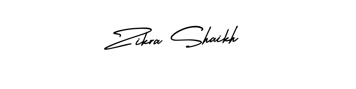 Zikra Shaikh stylish signature style. Best Handwritten Sign (AmerikaSignatureDemo-Regular) for my name. Handwritten Signature Collection Ideas for my name Zikra Shaikh. Zikra Shaikh signature style 3 images and pictures png